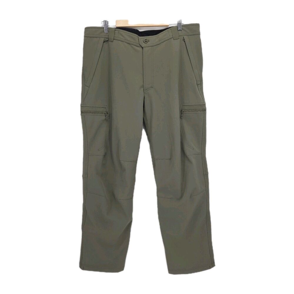 Beyond Clothing Mens Fleece L5 Testa Softshell Tactical Pants Green Size XL Long